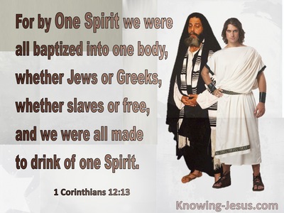 1 Corinthians 12:13 By One Spirit We Were Baptised Into Christ (brown)